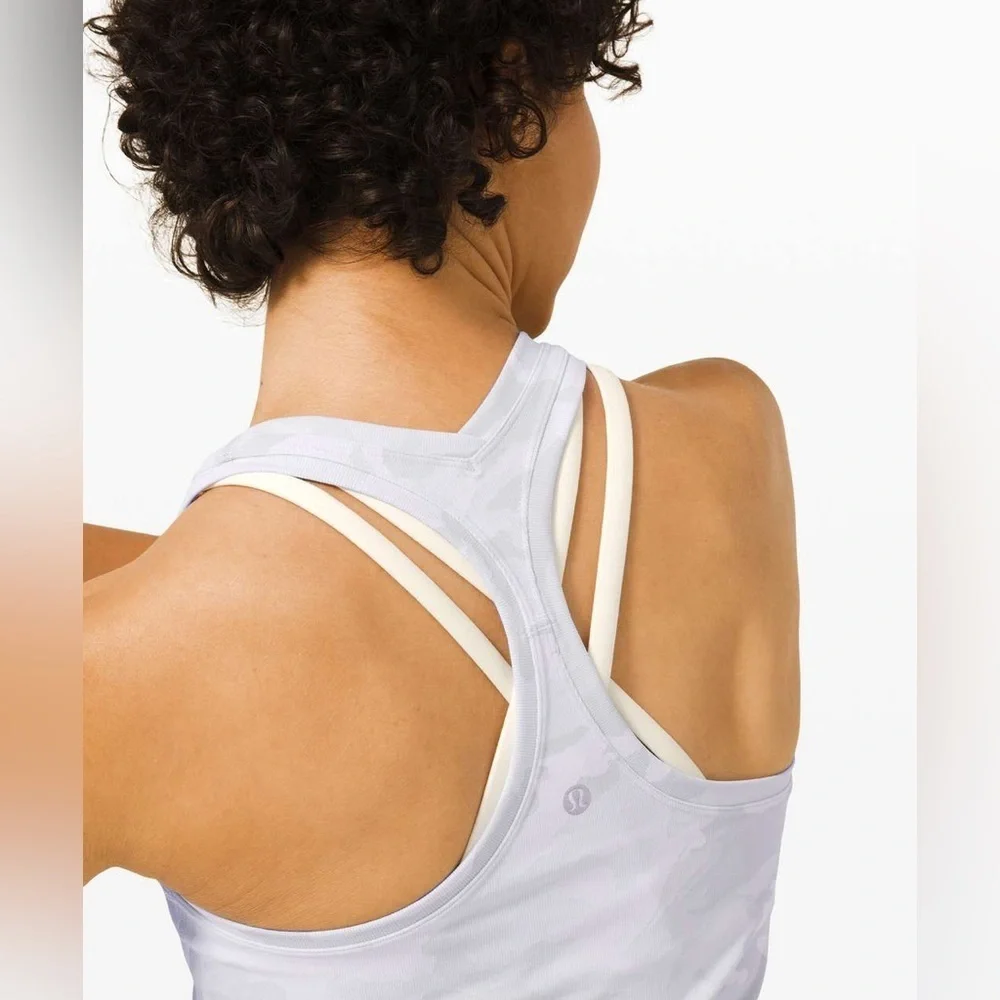 Lululemon Cool Racerback Luxtreme Incognito Camo Jacquard Alpine White Starlight